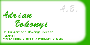 adrian bokonyi business card